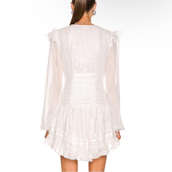 Rococo Sand White Mini Dress With Silver Metallic Thread Size Small NWT - Picture 2 of 8